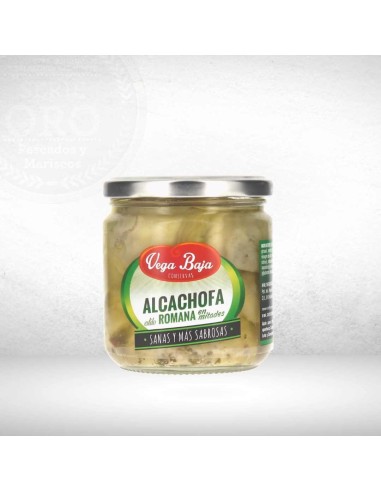 Alcachofas a la romana, en mitades